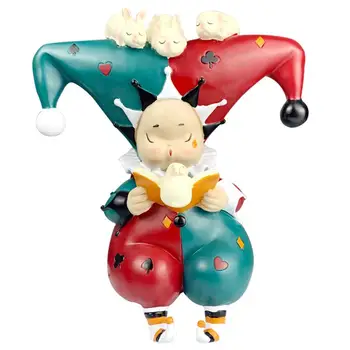 

1Pc Resin Craftwork Clown Modeling Prop Porch Ornament for Home Table