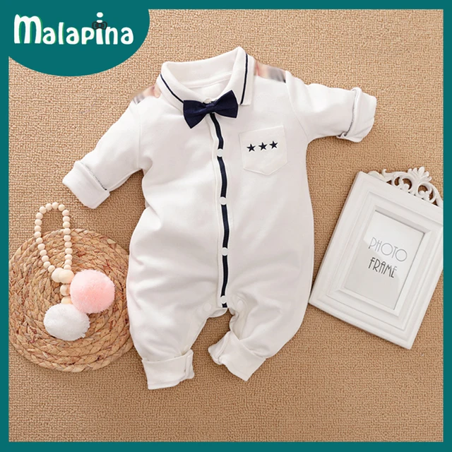 Malapina Baby Boy Romper Kids Summer Spring 0-24M Age Infant Gentleman Toddler Newborn Outfits Baby Girls Clothes 2021 72973 S8