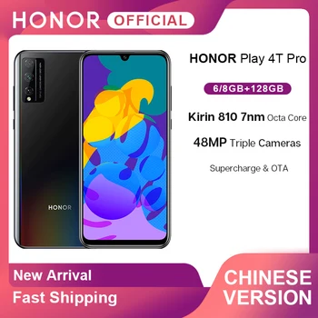 

New Arrival Honor Play 4T Pro Smartphone Kirin 810 Octa Core 6.3‘’ 48MP Triple Cam 4000mAh Android Mobile Phone SuperCharge OTA