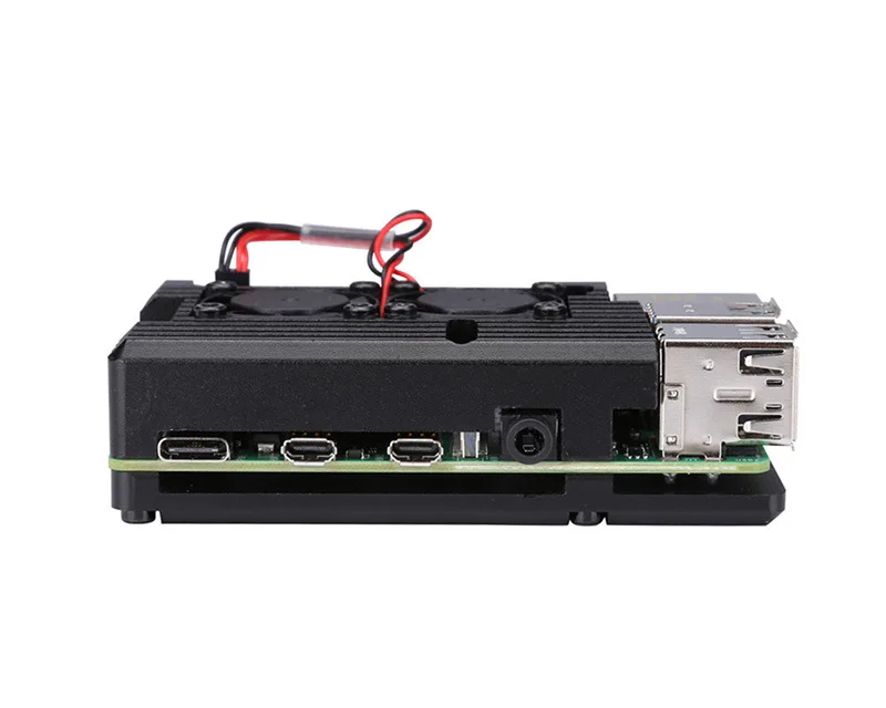 Чехол из алюминиевого сплава с двойным вентилятором охлаждения для Raspberry Pi 4 Model B