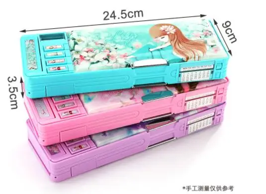 Transformation multi-function pencil case cartoon creative large-capacity pencil case Double-sided stationery box
