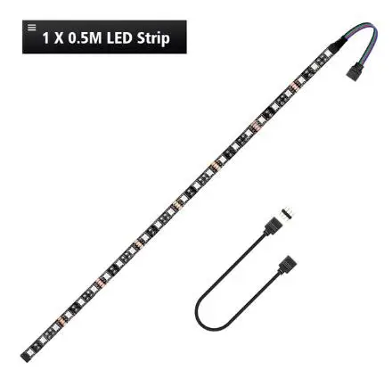 1x150cm strip set 2 м задняя печатная плата RGB игровая Светодиодная лента корпус ПК освещение 12 В 4pin 5050 RGB коннектор(+ 12 В, G, R, B) для Mid Tower DIY Aura Sync M/B освещение - Испускаемый цвет: 1x150cm strip set