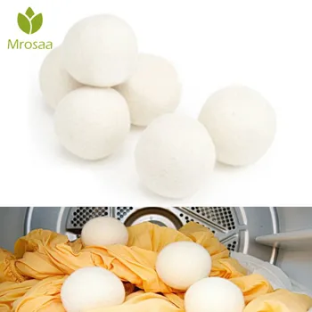 

Mrosaa 6pcs/pack 6cm Laundry Clean Ball Reusable Natural Organic Laundry Fabric Softener Ball Premium Organic Wool Dryer Balls
