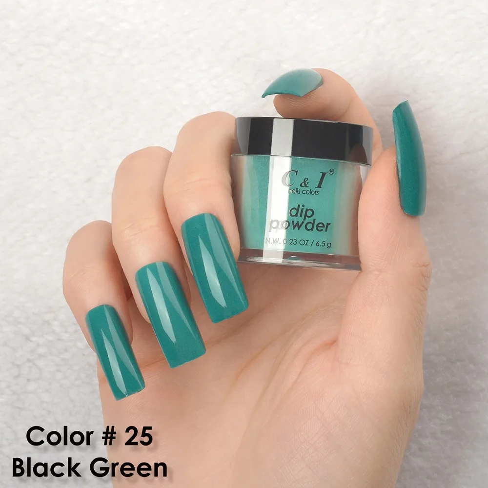 C&I Mini Dip Powder Color # 25 Black Green 23