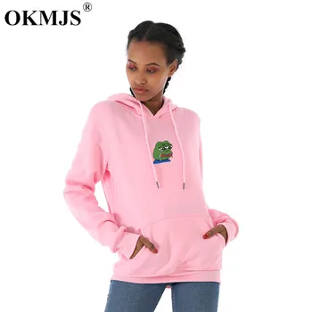 

Sad Frog Print womans Hoodies Hip Hop Sportswear Pullover Woman/Men Harajuku Fleece Long Sleeve Hooded Sweatshirts Casual Tops