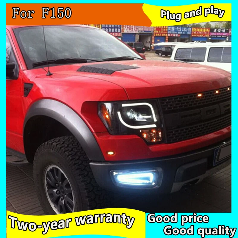 Автомобильный Стайлинг для Ford F150 фары 2009-2011 Raptor F150 светодиодный фары DRL Объектив двойной луч H7 HID Xenon bi xenon объектив