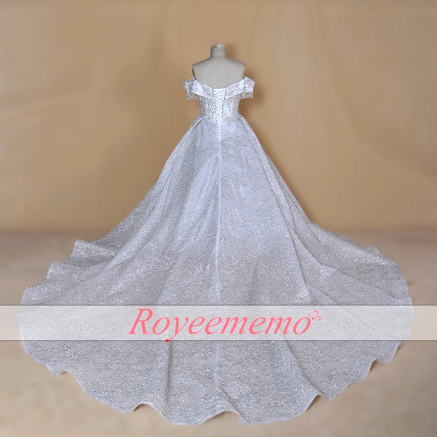 Роскошное арабское свадебное платье в Дубае бальное платье Vestido De noiva кружевное Милое Свадебное платье с длинным шлейфом реальные фотографии