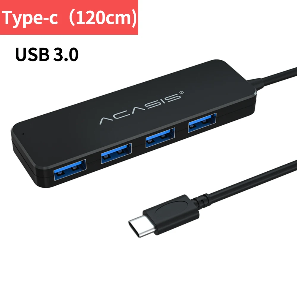 USB C 2.0(120cm) Usb-хаб C концентратор type C USB 3,0 4 порта концентратор 2,0 адаптер конвертер OTG с Micro USB для ПК ноутбук USB разветвитель - Цвет: USB C 2.0(120cm)