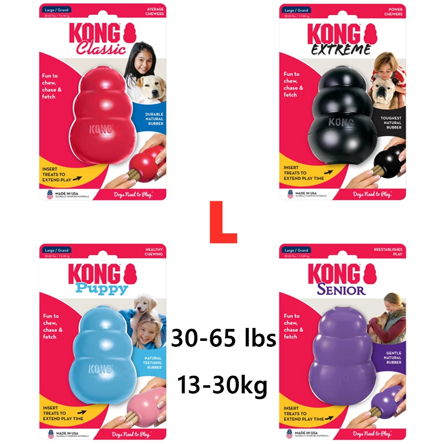 Игрушка для жевания KONG Dog размер L коллекция до 30-65 фунтов (13-30 кг) | Дом и сад