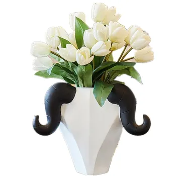 

Nordic Style Creative Abstract Bullfighting Flower Vase Decoration Resin Flower Arrangement Art Home Office Decoration R2740