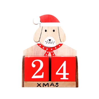 

Christmas is Coming Wood Dog Design Christmas Advent Countdown Calendar With Painted Blocks Holiday Home Ornament Decorations