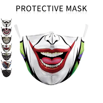 

Washable fashion face mask Protective Anti Dust Mask 3D Printed Fabric Face Musk respirator Funny Big Mouth Filter Mask Facial