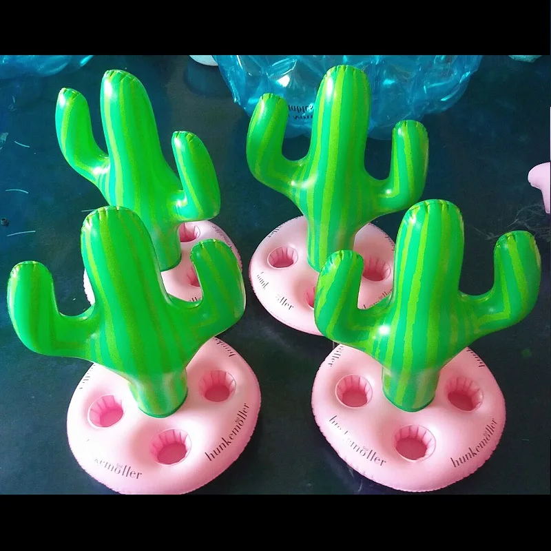 Manufacturers Currently Available Wholesale Retail Inflatable Cactus Four-Hole Circle Cup Holder, Environmentally Friendly PVC I