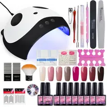 マニキュアセットと 36 ワット UV LED ランプドライヤーフル 40 色セットツールマニキュアゲルマニキュアセットすべてのためのマニキュア(China)