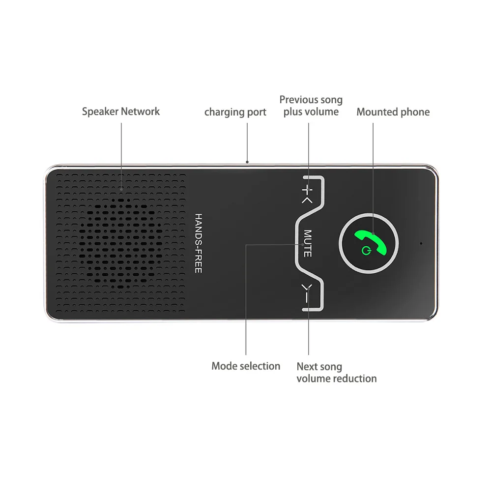 Громкая связь Bluetooth 4,0 Громкая связь длинный режим ожидания автомобильный солнцезащитный козырек автомобильный шумоподавитель HD стерео плеер Автомобильный Bluetooth громкая связь