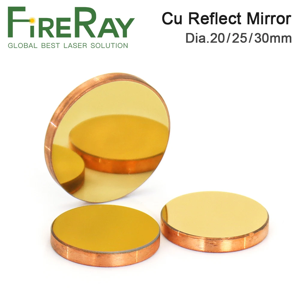 Fireray 3pcs Copper Reflect Mirror Diameter 20 25 30mm Cu Laser Mirror