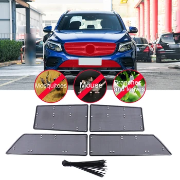 

Car Accessories Stainless Steel Front Mesh Grille Grill Grid Inserts Insect Net 4pcs for Mercedes Benz GLC Class X253 2016-2019