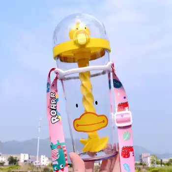 

Cartoon Animal Creative Children Drinking Cup Blender Large Capacity Plastic Kids Drinking Bottle Portable Baby Straw Bottle