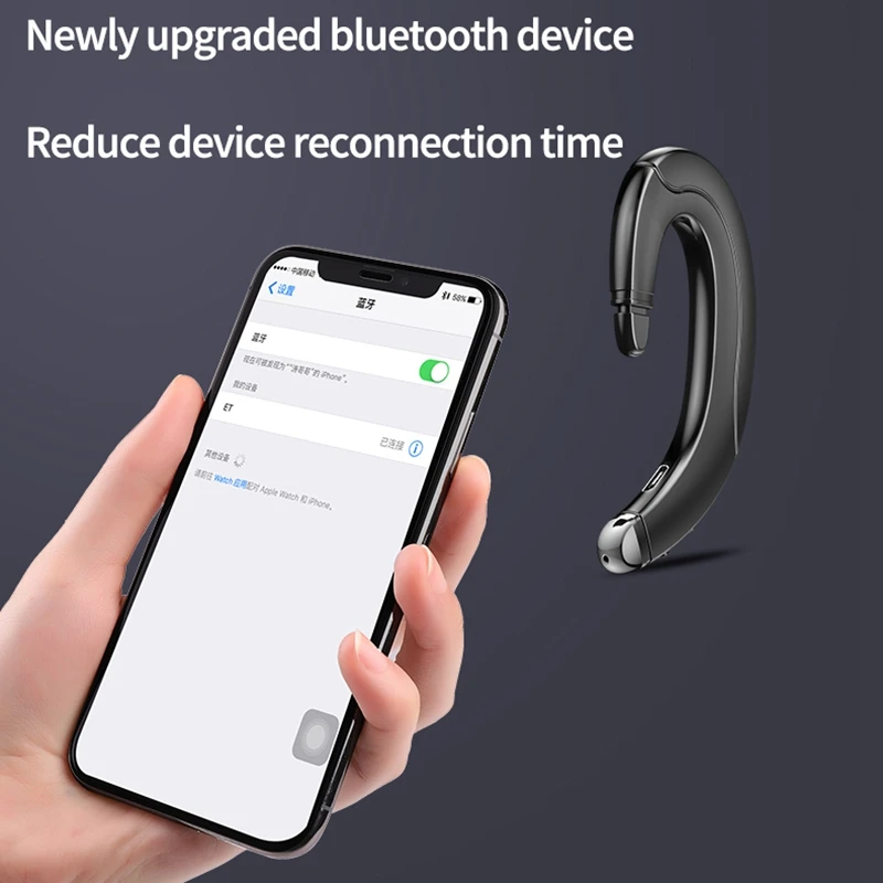F88 Sports Ear Hook Handsfree Bone Conduction Unilateral Headset Wireless BluetoothV5 0 Noise Cancelling Earphone