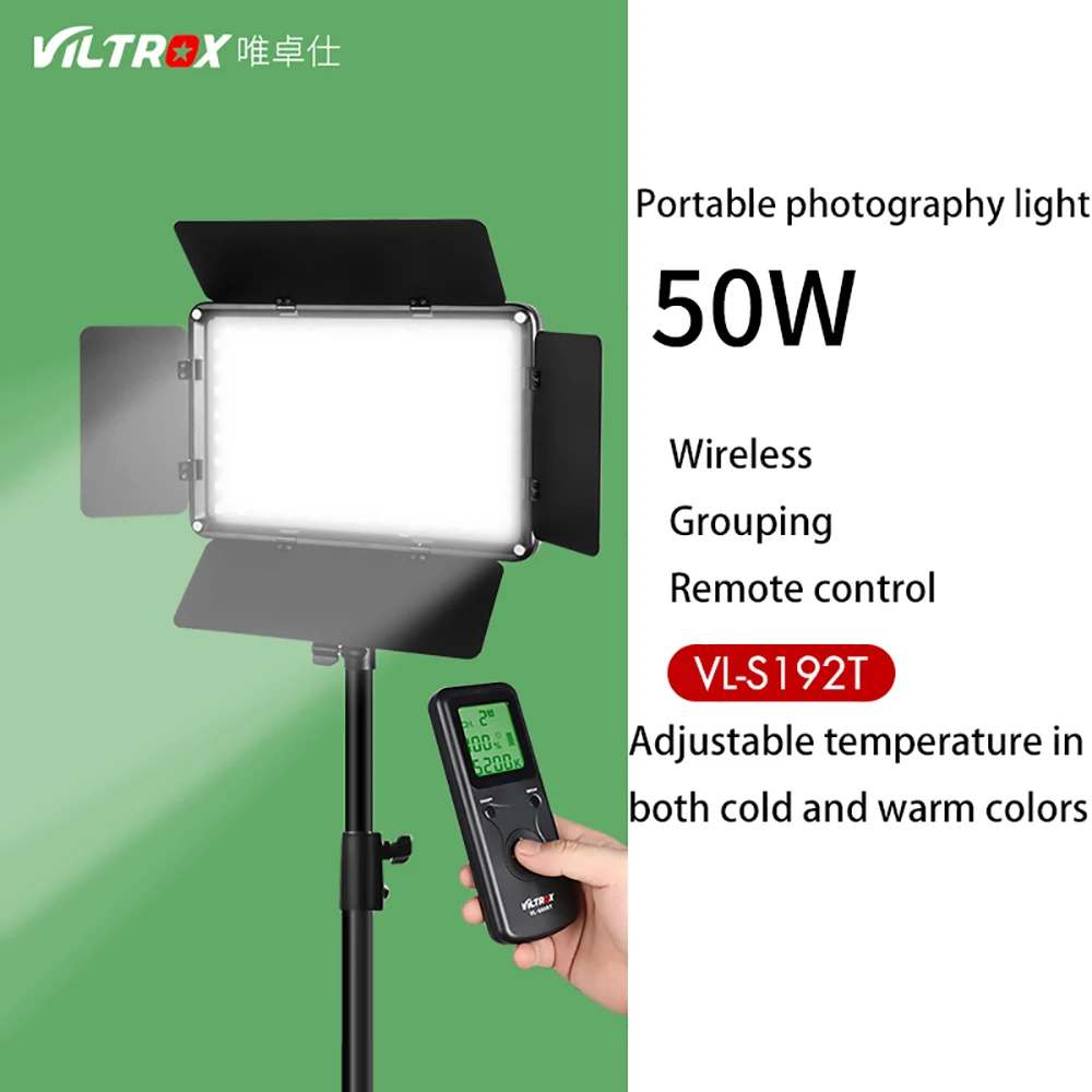 

Viltrox-wireless LED light panel with bicolor, 45w, dimmable light, for photo studio, live video recording