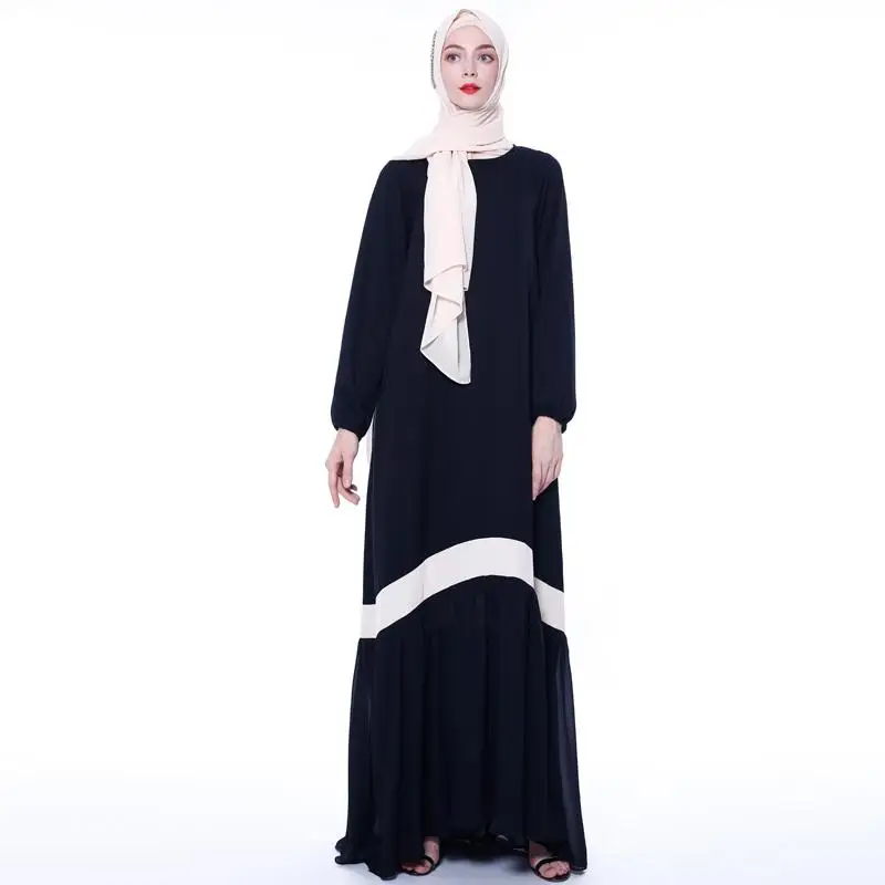 Модные abaya скромные Кафтан Дубай макси Длинные вечерние платья мусульманские женщины рюшами джилбаб кафтан Арабский исламский халат одежда платье Турция