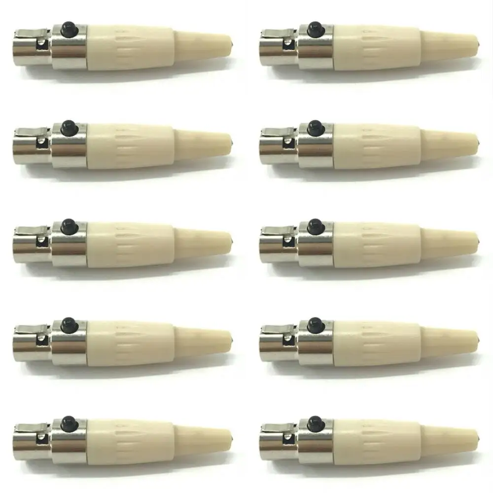 10pcs Diy 3pin Or 4pin Stereo Screw Lock Connector For Akg Or For Shure