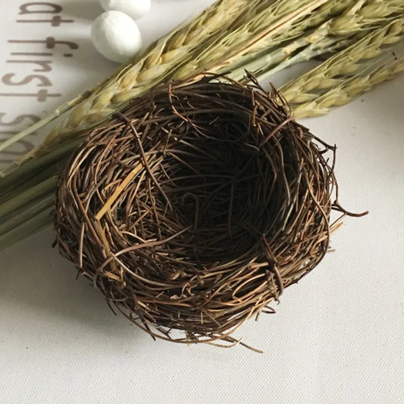 

Rattan Weaving Nest Vintage Decoration Prop Bird Nest Brown Cage Creative for Optical Store Window Display Photography Props