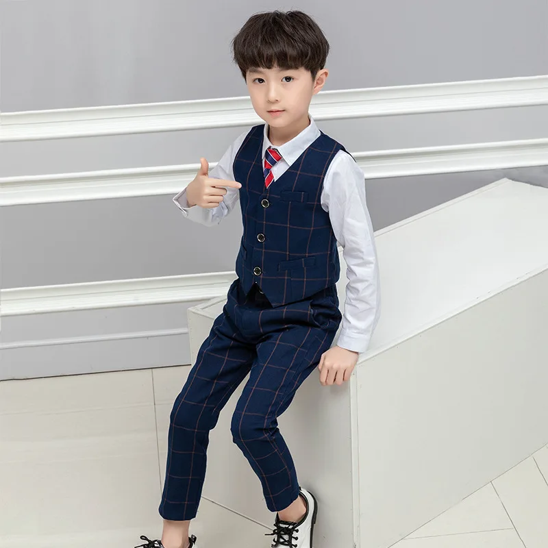 

Autumn Childrenswear New Style BOY'S Suit Vest Suit CHILDREN'S Waistcoat Two-Piece Set Wedding Dresses of Bride Fellow Kids