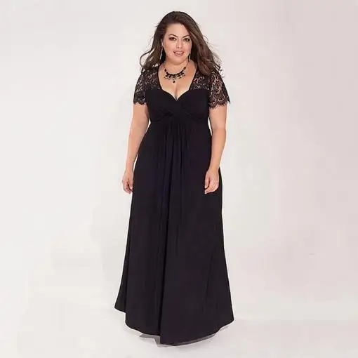 Пляжное женское платье размера плюс XL-6XL шифоновое макси платье Элегантная женская одежда в стиле пэчворк с кружевом Винтаж вечерние платье M363