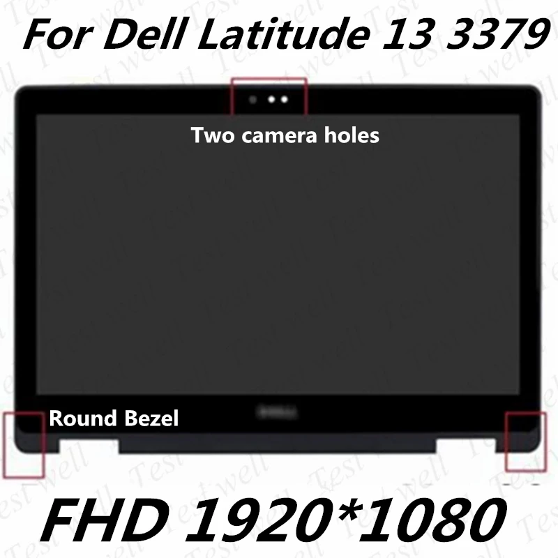 

13.3" LCD For DELL Inspiron 13 3379 3390 LCD Screen+Touch Digitizer Assembly+Round Frame BEZEL B133HAB01.0 NV133FHM-N41 A11 FHD