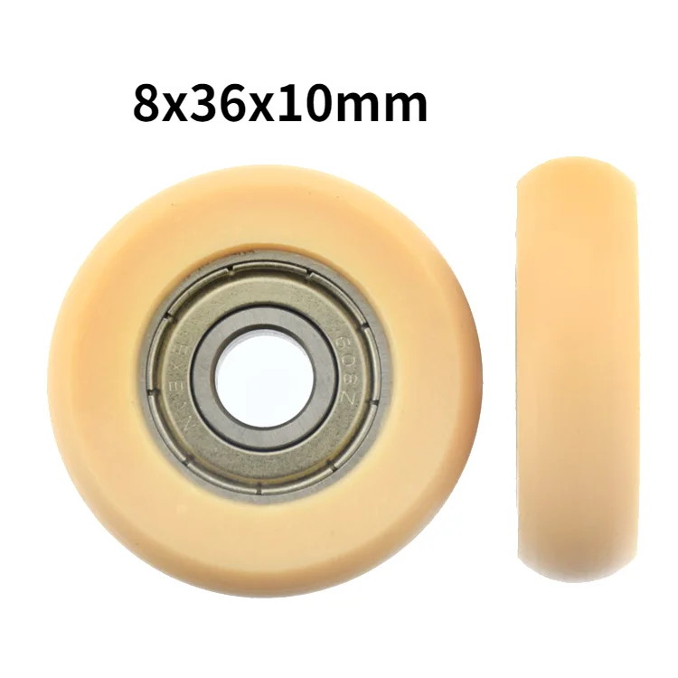 1pc 608zz plastic coated bearing pulley nylon PA66 polyoxymethylene POM roller drawer track guide roller rolling 8 * 36