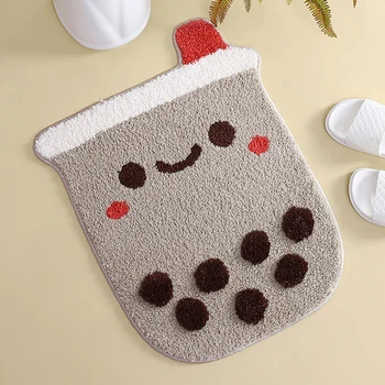 

New Creative Bubble Tea Cup Bathroom Mat Cartoon Cute non slip Floor Mats Household Bath Mat Absorbent Bedroom Door Blanket Pad