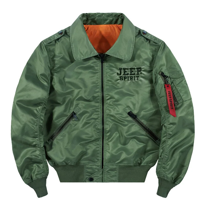 Army green Брендовая Новая военная куртка-бомбер для мужчин, уличная воздушная сила, куртка с несколькими карманами, с вышивкой, бейсбольные куртки для мужчин, большие размеры, XS-4XL - Цвет: Army green