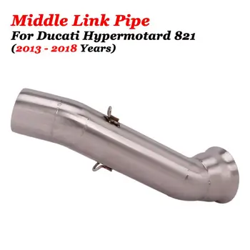 

Full System Motorcycle GP Exhaust Middle Link Pipe Stainless Modified Escape Moto Slip On For Ducati Hypermotard 821 2013-2018