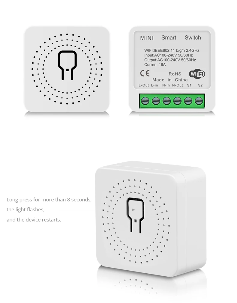 Homekit Mini WiFi Switch Module Smart Home Breaker 2 Way Control  Remote Control Switch Relay for Work With Apple Home App