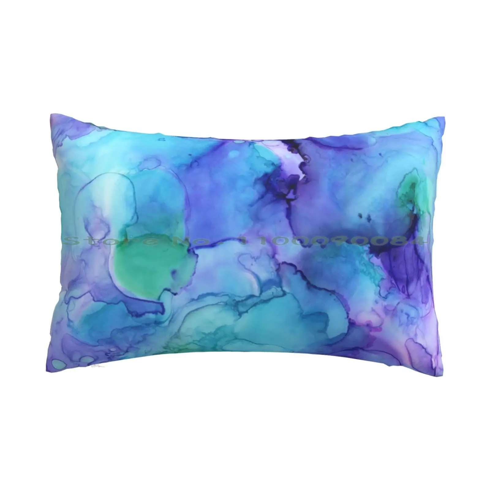 

Color Splash Purple Teal Blue Pillow Case 20x30 50*75 Sofa Bedroom Splash Watercolor Teal Blue Purple Vibrant Medium Long