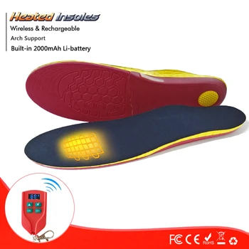 

2000mAh Battery Rechargeable Heated Insoles LED Digital Remote Control Arch Support Heating Insoles Skiing Cycling Foot Warmer