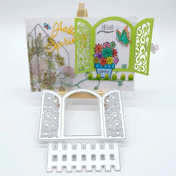 

YaMinSanNiO Cutting Dies Metal Dies Window and Fence Die Scrapbooking Album Card Making Embossing Stencil Diecuts Decoration