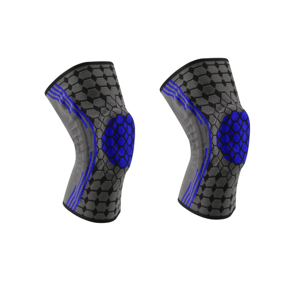 2 Pieces Blue WorthWhile баскетбольные наколенники Силиконовый Мягкий Эластичный Нескользящий коленной Наколенники Brace Поддержка для Фитнес Шестерни протектор для настольного тенниса - Цвет: 2 Pieces Blue