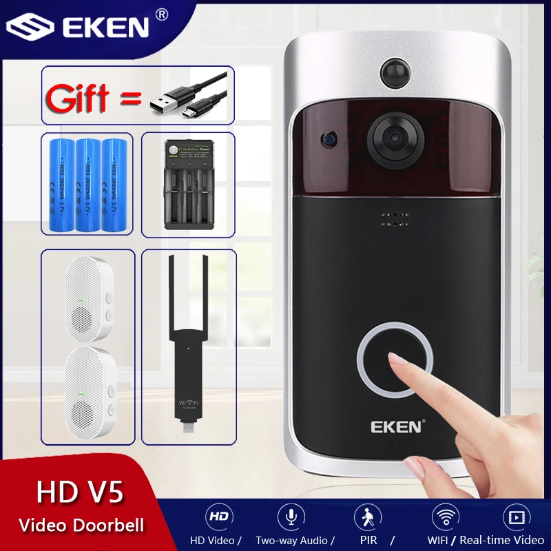 織り柄チェック V5ワイヤレススマートビデオドアベルWi-Fiドアベル