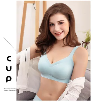 

New Products Thailand Natural Latex Non-Steel Ring Underwear Women's Thin Vest Style Push up Seemless Adjustable Sports Brassier