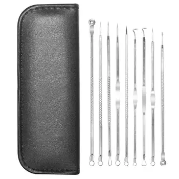 

9pcs/set Blackhead Black Dot Remover Face Pore Vacuum Skin Care Acne Pore Cleaner Pimple Removal Vacuum Blackhead Remover Tool