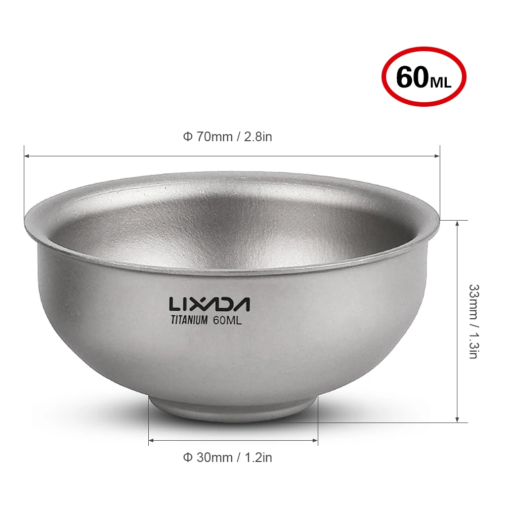 Lixada, 60 мл, титановая чашка для воды, двойная стенка, чайная чашка, мини-чашка, кружки для воды, для улицы, дома, офиса, мини-чашка, уличная посуда