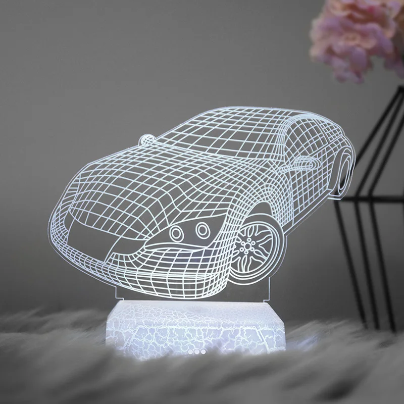 

Remote Control Colorful 3D Night Lamp Crack Base Strange New Creative USB Table Lamp LED Light Customizable