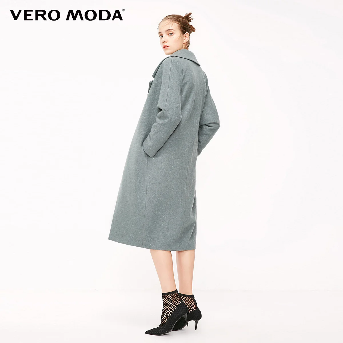 Vero Moda пальто женское Женское шерстяное пальто на пуговицах с отворотом и укороченным рукавом | 318327509