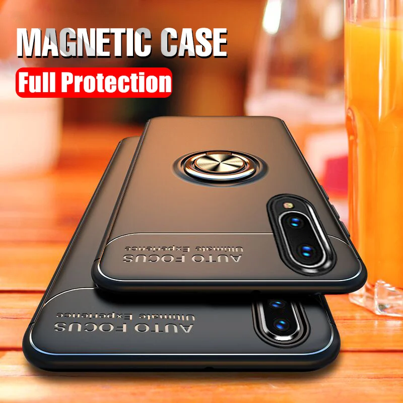 Магнитный чехол для Huawei Y6 Y7 Y5 Y9 Prime 2019 Lite 2018 силиконовый с кольцом Y8P Y6P Y9S Y6S Y7A Y9A Y7P
