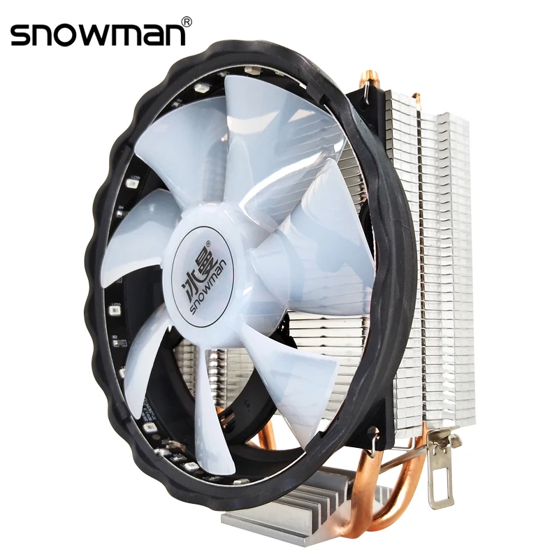 SNOWMAN 2 Heat Pipes CPU Cooler RGB 120mm PWM 4Pin i5 PC quiet for