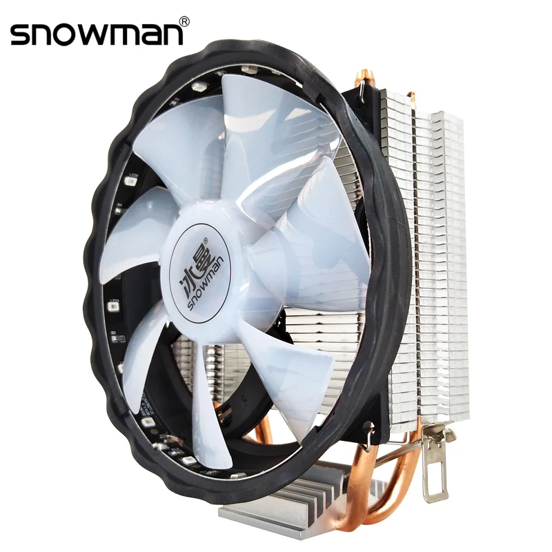 SNOWMAN 2 Heat Pipes CPU Cooler RGB 120mm PWM 4Pin i5 PC quiet for Intel LGA 775 1150 1151 1155 1366 AMD AM2 AM3 CPU Cooling Fan|Fans & Cooling| - AliExpress