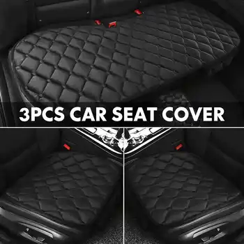 

3Pcs Universal Foldable Winter Thick Plush Automobiles Seat Covers Car Front Seat Cushion Rear Seat Mat Pad Auto Chair Protector