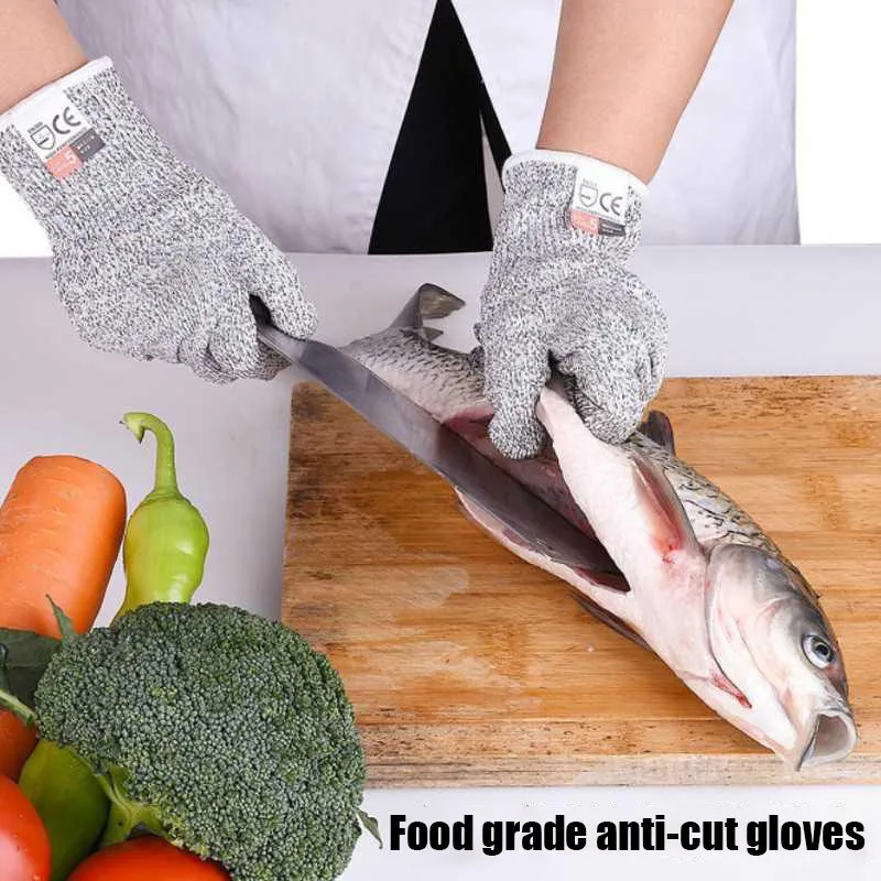 Guantes anticorte de grado 5, resistentes al desgaste, Protección Laboral, antiraspado, anticuchillo, de cocina, anticorte
